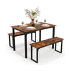 3-Piece Dining Table Set Industrial Breakfast Kitchen Table Set-Coffee