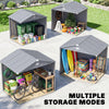 8 x 6ft Garden Shed Storage w/ Foundation Kit, Vents, Grey