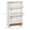 Slim Shoe Storage Cabinet with 3 Drawers and Adjustable Shelves for Hallway