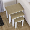 Wooden Nest of Tables 3 Piece Table Set Coffee Side Living Room Furniture