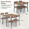COSTWAY 5-Piece Industrial Kitchen Furniture Dining Table Set for 4-Coffee
