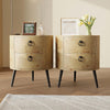 Round Side Table with Drawers Night Stand Storage Accent End Table Bedside Table