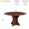 47in Round Dining Table for 4-6,Pedestal Base Wooden Kitchen Table for Apartment