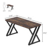 Writing Computer Desk, 140CM Home Office Executive Desk with Z-Shaped Metal Leg