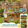 Wooden Mud Kitchen for Kids with Wheels, Stove, Stainless Steel Accessories