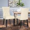 2 pcs Faux Leather Dining Chairs Set PU Seat Soft Back Wooden Legs Kitchen Chair