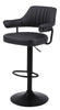 2 X PLUSH BLACK BAR STOOLS, GAS LIFT, BREAKFAST KITCHEN BAR PADDED ARMS & BACK