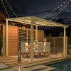 Aluminium Lean-To Gazebo, Wall-Mounted Hardtop Roof Pergola for Garden & Patio