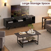 40''Coffee Table with Storage Shelf,Rustic Farmhouse Sofa Table for Small Spaces