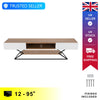 XL Large TV Stand for Up To 95" TVs - 2m Wide Natural Walnut Wood & Gloss White