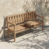 Wooden Garden Bench with Table, Shelf, 2-3 Seater Outdoor Loveseat, Teak