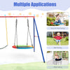 Kids Outdoor Swing Backyard Playground A-Frame Metal 2 seat swing set