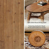 120CM Solid Wood Oval Coffee Table Modern Accent Center Table for Living Room