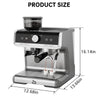 20 Bar Bean-to-Cup Coffee Machine Espresso Maker with Grinder &Milk Frother 2.8L