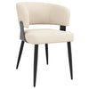 Dining Chairs Set of 6 Armchair for Living Room Metal Legs Kitchen Chairs, Beige