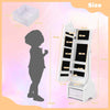 Kids Jewelry Cabinet Standing Children Jewelry Organizer w/Drawer-White