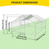 Walk-in Metal Chicken Coop Poultry Cage Pet House with Waterproof Cover
