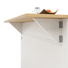 Mobile Storage Rolling Kitchen Island on Wheels Trolley Cart with Worktop, White
