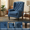 Retro Accent Chair Wingback Armchair with Wood Frame for Living Room Dark Grey