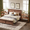 Solid Wood End Table, 2 Tier Tall Narrow End Table with Storage Shelves