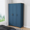 Wooden 3 Door Wardrobe with Hanging Rail Drawers Bedroom Storage Furniture
