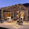 3 x 3 m Wooden Pergola Kit, Garden Gazebo Shelter for Climbing Vines, Dark Brown