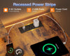L Shaped Gaming Desk with LED Lights & Power Outlets 140x80cm Corner