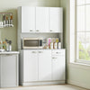 Freestanding Kitchen Cupboard, Storage Cabinet with Doors White