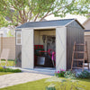 8x6 FT Metal Garden Shed, Window+4 Vents Lockable Storage Unit, Weatherproof
