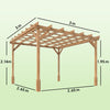 3 x 3 m Wooden Pergola Kit, Garden Gazebo Shelter for Climbing Vines, Dark Brown
