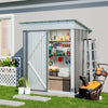 5x3ft Metal Galvanized Garden Shed Waterproof Outdoor Tools Storage Small House