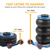 Pneumatic Triple Air Bag Jack Folding Handle 3 Ton 6600 lbs 40cm Car Lift Height