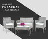 Garden Rattan Furniture 4 Piece Set Table Chairs Sofa Wicker Outdoor Patio Set