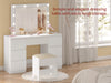 WOLTU Dressing Table w/ Led Lights Mirror 7 Drawers Multi-Socket Makeup Desk