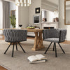 2PCS SWIVEL VELVET DINING CHAIRS ROTATABLE METAL LEGS KITCHEN CHAIRS MODERN GREY