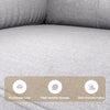 2-Seater Sofa Small Fabric Couch Armrest Side Pocket Modern Living Room
