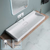 Bathroom Wash Basin Sink Stone Wall Hung Countertop Large +Waste Trap 1200x460mm