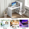 Computer Desk Office Study Desk with Storage Shelf Home Office Desk White