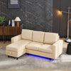 L-Shaped Sofa w/ Storage & USB Charging, LED Lights, Reversible Sofa Sectional