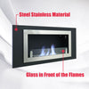 115 cm Inset/Wall Mounted Bio Ethanol Fireplace Biofire Fire Glass with 1 Burner