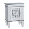Mirrored Side End Table Coffee Table with Clock for Living Room Bedroom Cabinet