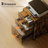 Office Filing Cabinet Pedestal Under Desk Storage Unit 3 Drawers Castors Beech