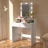 Dressing Table Makeup Vanity Set Desk with 9 Bulbs Mirror 2 Drawer Stool Dvaptti