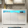 TV Unit | 155cm Sideboard | Cabinet | Cupboard | White High Gloss Doors Free LED