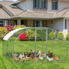 Large Metal Chicken Coop Chicken Run with Waterproof and Anti-UV Cover 3X4X2M