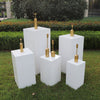 Square Metal Plinth Cylinder Dessert Pedestal Wedding Cake Flower Display Stand
