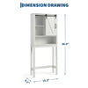 Over Toilet Bathroom Storage Cabinet 170cm Freestanding Sliding Door Adjustable