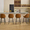 26in Bar Stools Set of 2 Swivel Counter Height Chairs w/ Metal Legs & Footrest