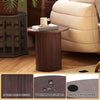 40CM/60CM Coffee Table Round Wood Side Table Sets With Hidden Storage Walnut