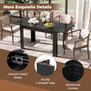 Extendable Dining Table Modern Kitchen Table w/ L-shaped Legs Black
